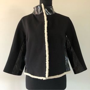 Women’s Nisse Black Cozy cotton blend short cropped jacket size 2